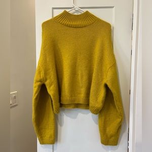 & other stories mock turtleneck sweater in mustard size large